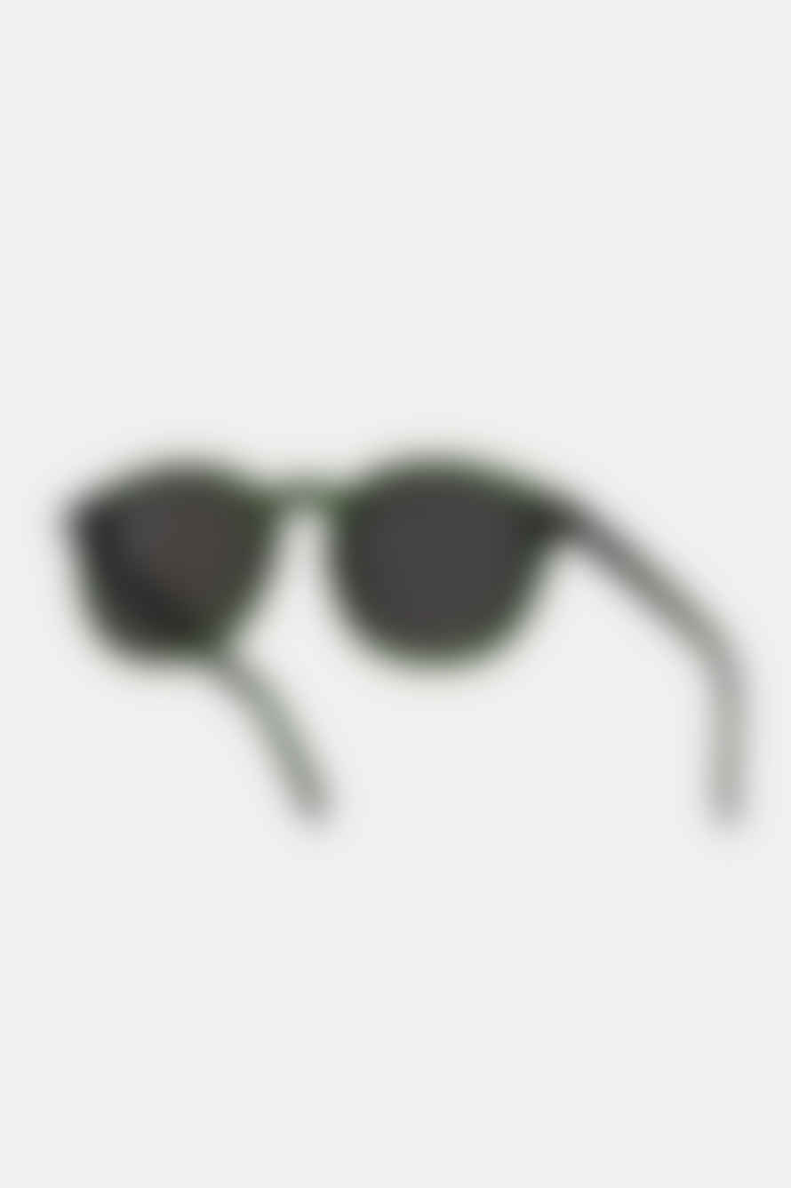 Monokel Eyewear Nelson Bottle Green Sunglasses - Grey Solid Lens