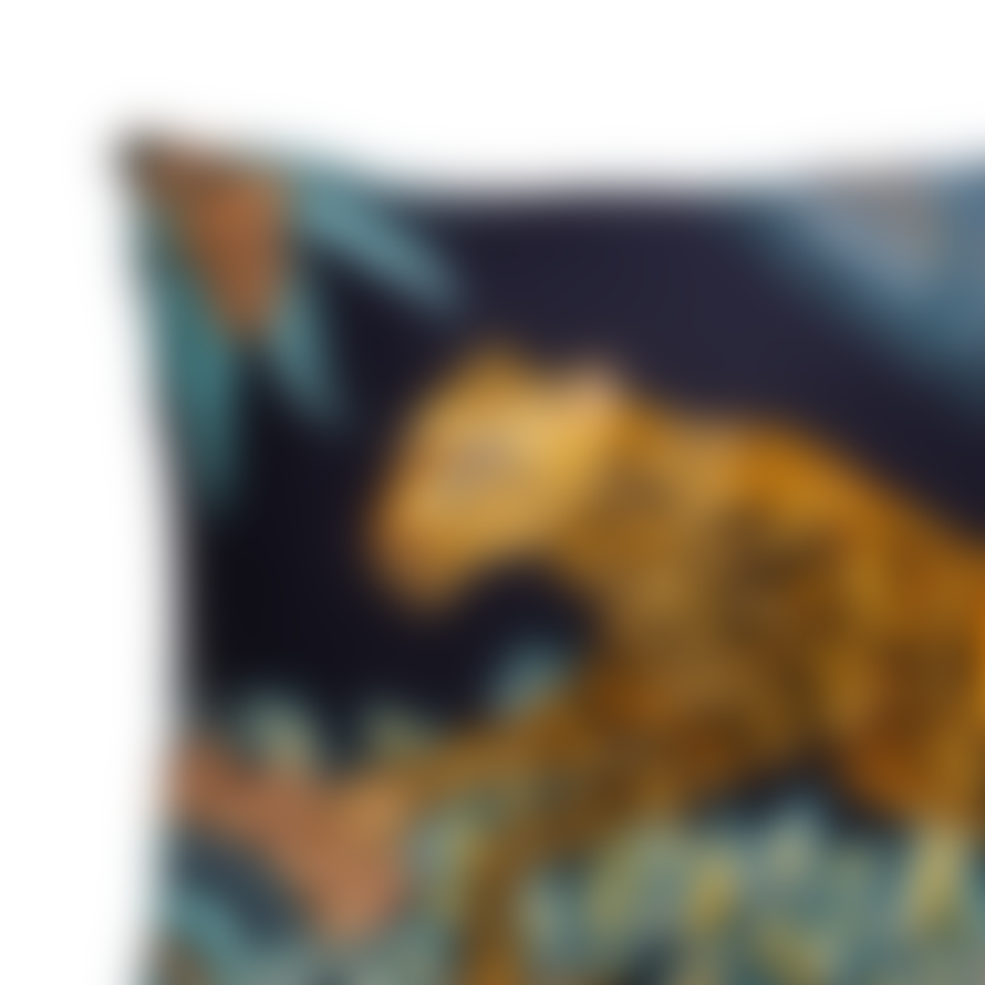 Botanical Boys Ardmore - Cheetah Kings Forest Tanzanite Cotton Cushion Cover