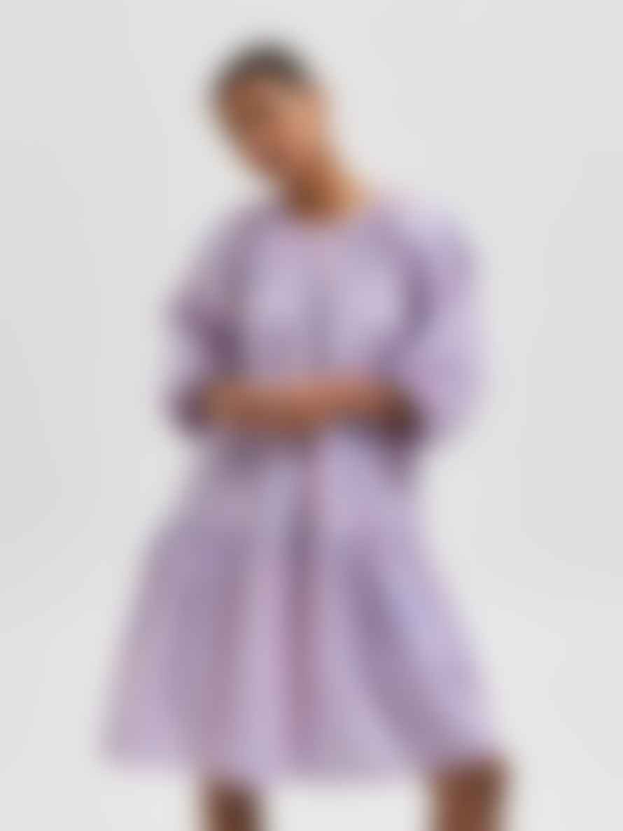 Selected Femme Blair 3/4 Short Dress - Violet Tulip 