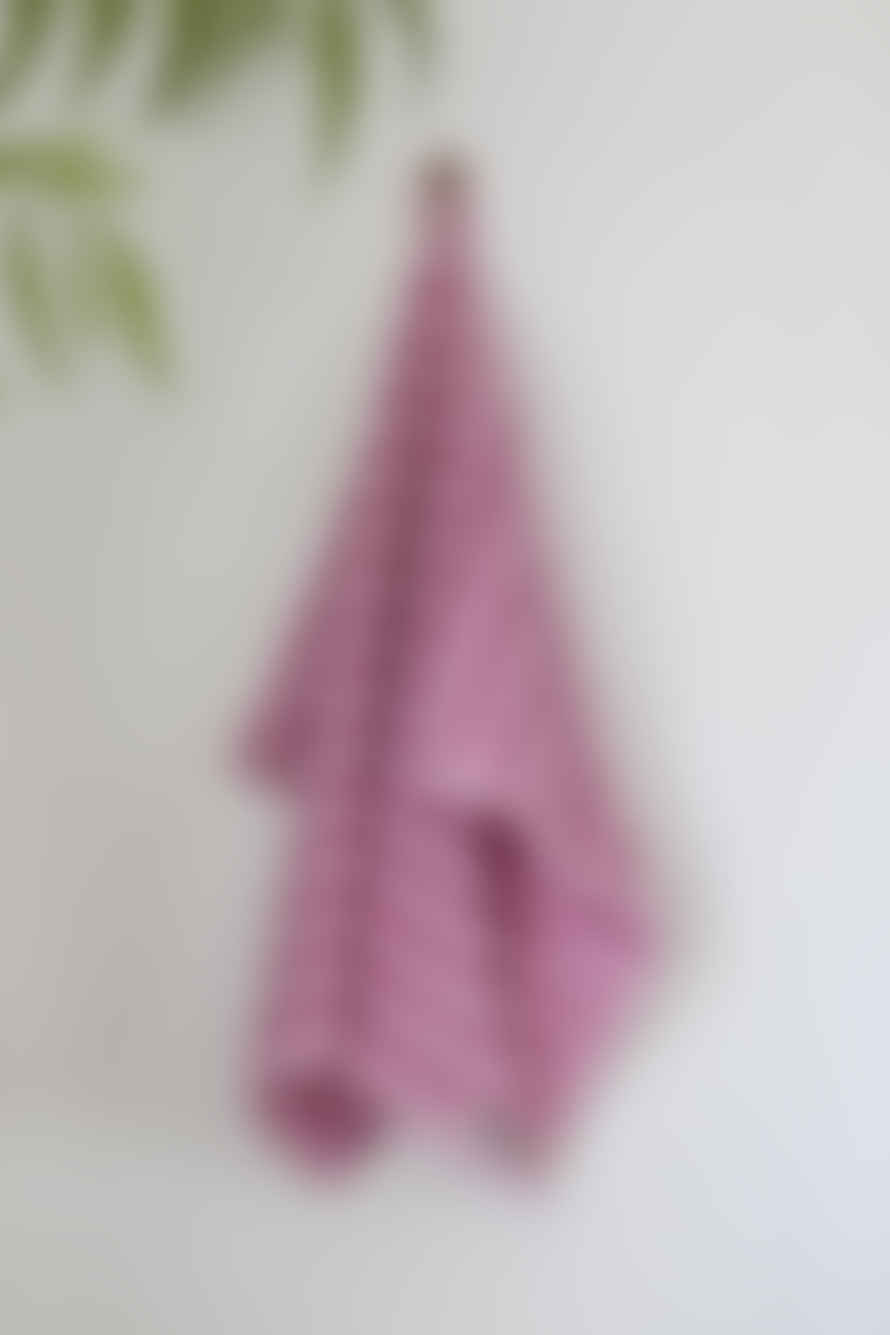 bongusta Naram Bath Towel - Baby Pink & Ski Patrol Red