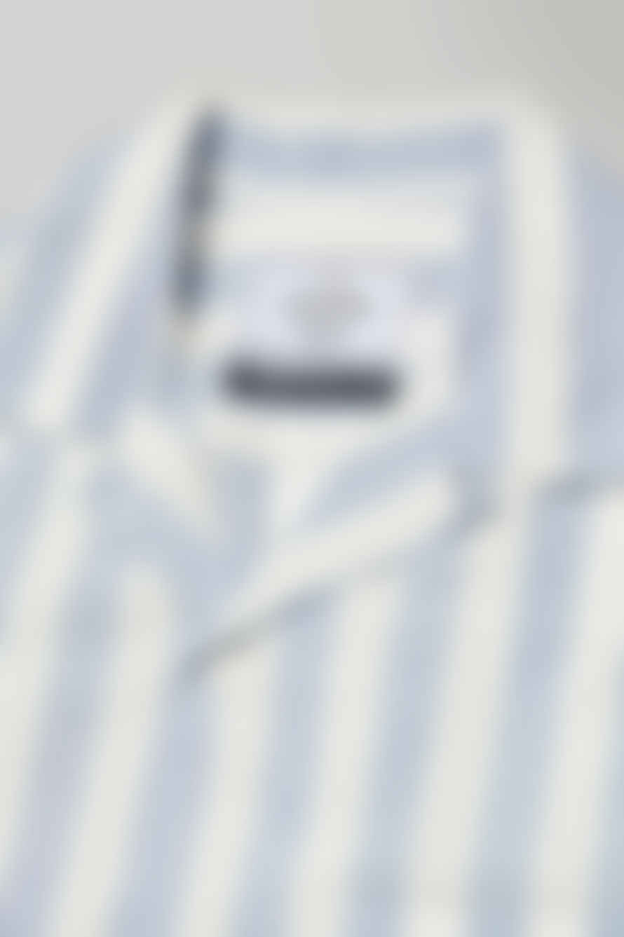  Portuguese Flannel White Blue Stripe Bayon Donegal Shirt