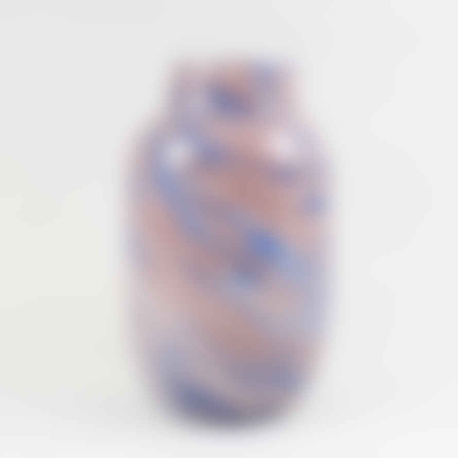 HAY Hand Blown Splash Vase – Light Pink & Blue – Large