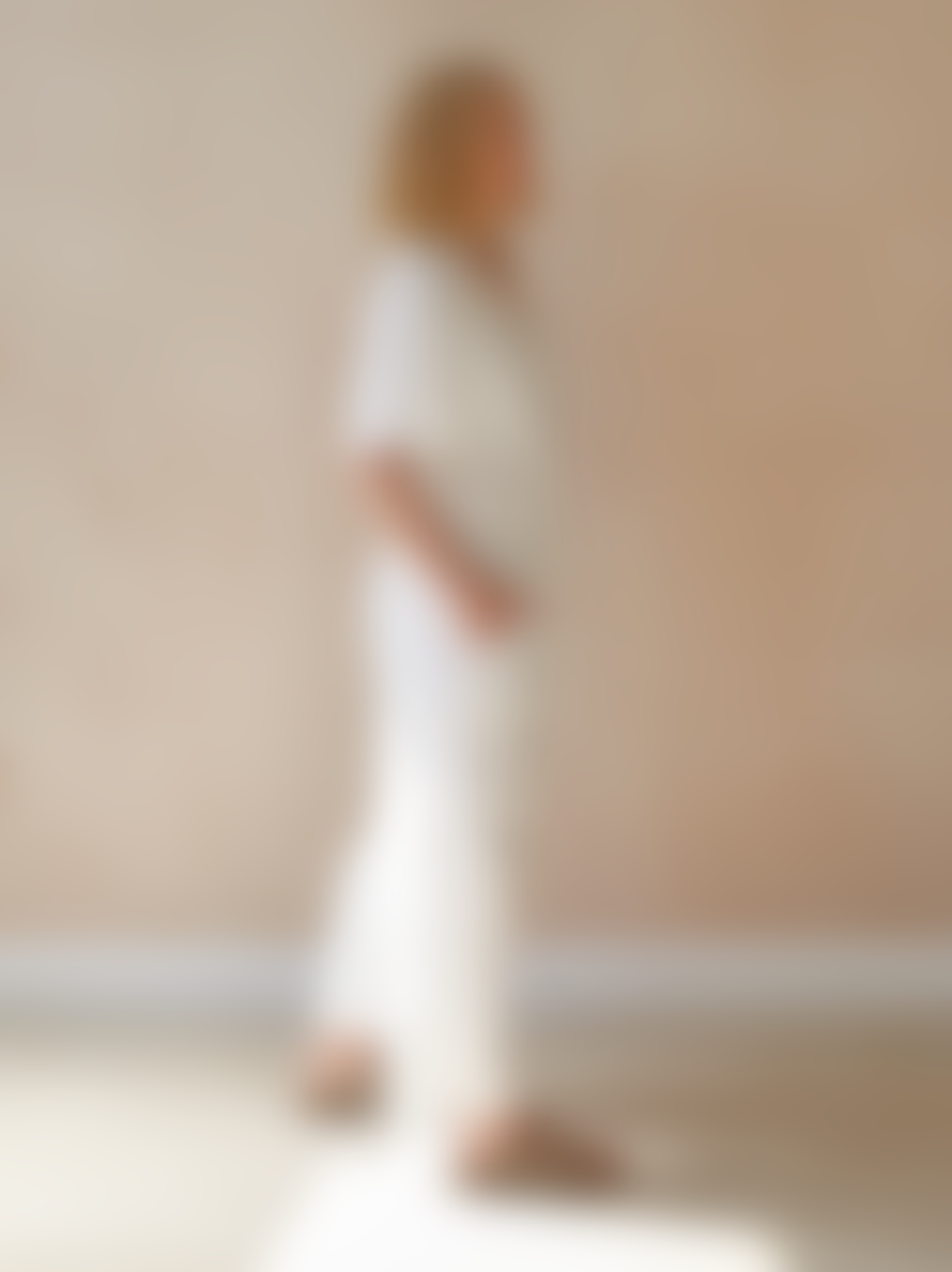 Chalk Donna Linen Blend Jumpsuit White