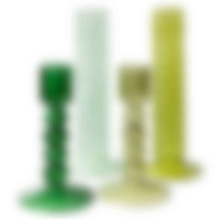 HKliving Glass Candle Holder | Medium | Olive Green