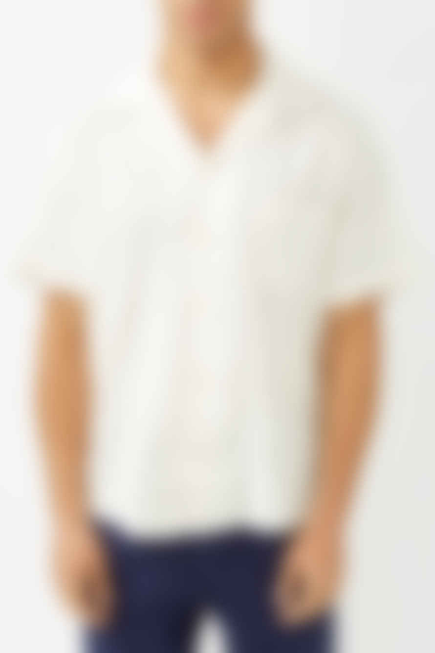 Corridor White Stripes Seersucker Short Sleeve Shirt