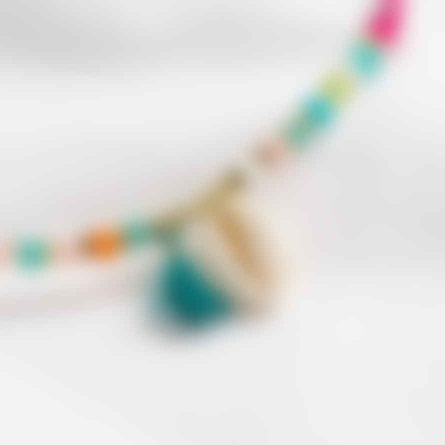 Lisa Angel Rainbow Beaded Shell Charm Necklace