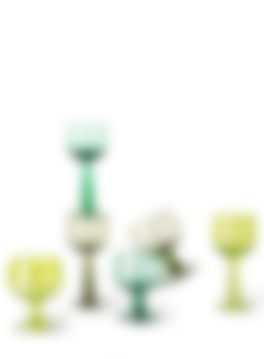 HKliving The Emeralds: Tall Wine Glass In Fern Green From