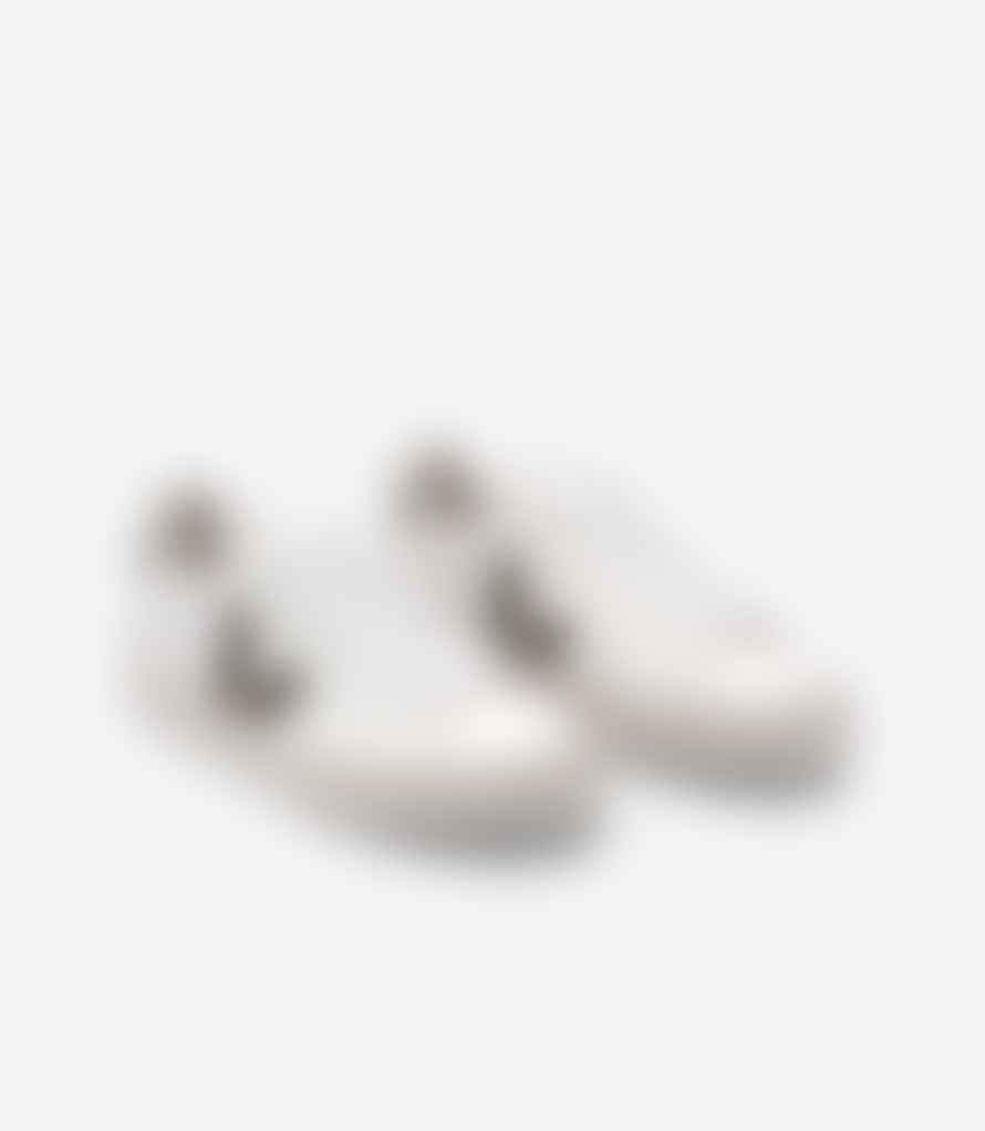 Veja White and Khaki Chromefree Leather Campo Shoes