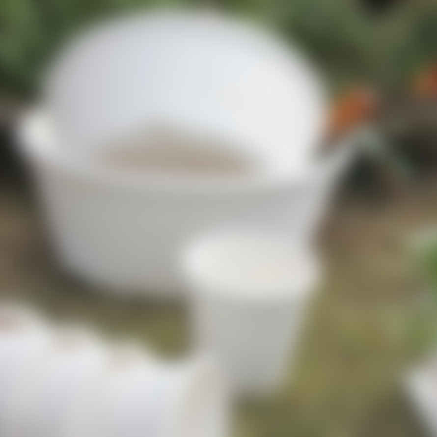 Hachiman Hachiman Garden Plant Pot Round Shallow No8-s White Eco Recycled Paper Mix 5.5l D240mm