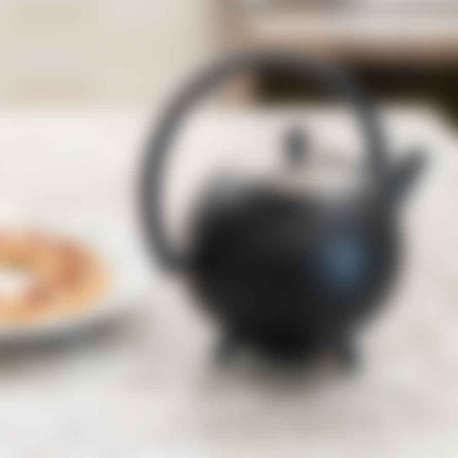 Bredemeijer Bredemeijer Teapot Double Wall Saturn Design 1.2l In Matt Black With Chrome Lid  &  Black Fittings