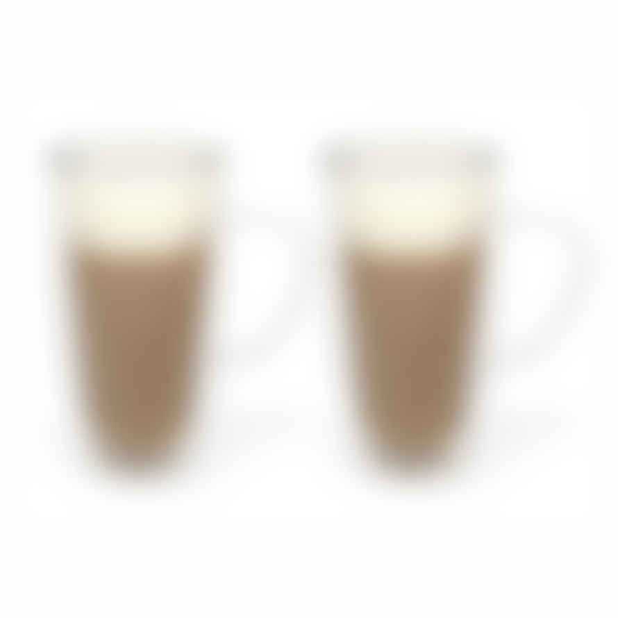 Bredemeijer Bredemeijer Double Wall Glass Mug For Coffee Or Tea Large 400ml With Handle In A Set Of 2