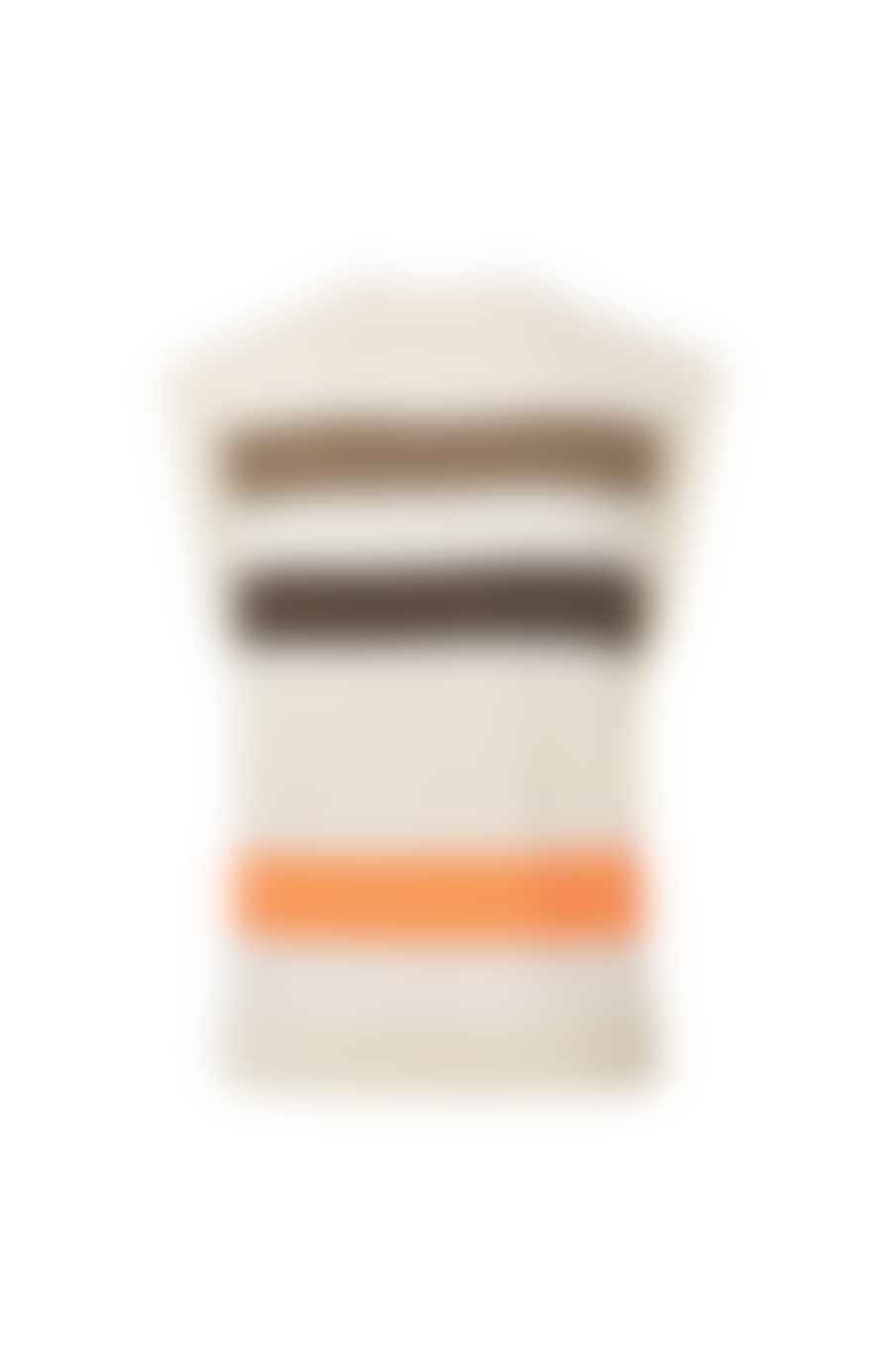 Yaya Striped Spencer Vest - Cantaloup Orange Dessin