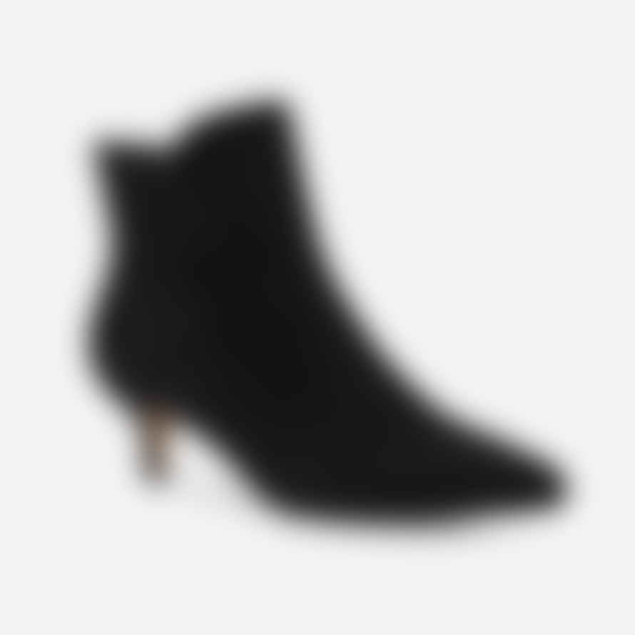 Shoe The Bear Black Saga Zip Suede Ankle Boots