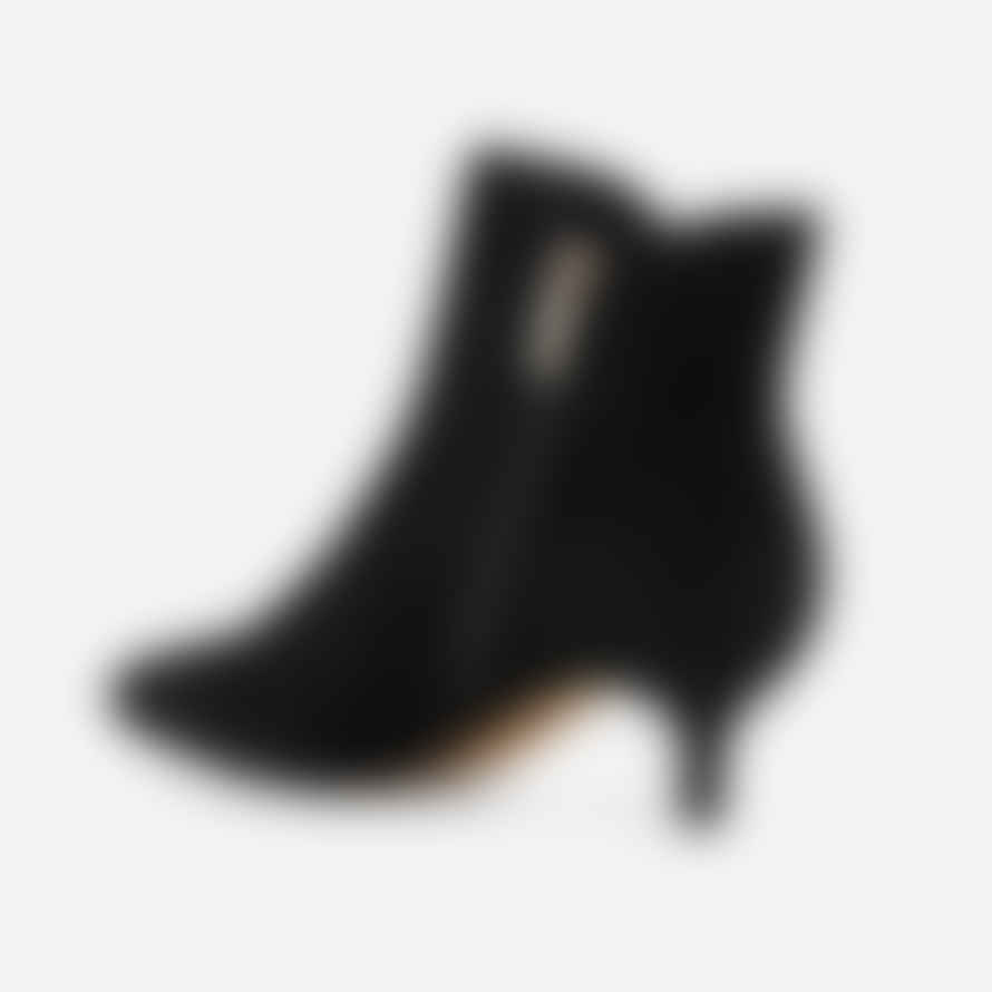 Shoe The Bear Black Saga Zip Suede Ankle Boots