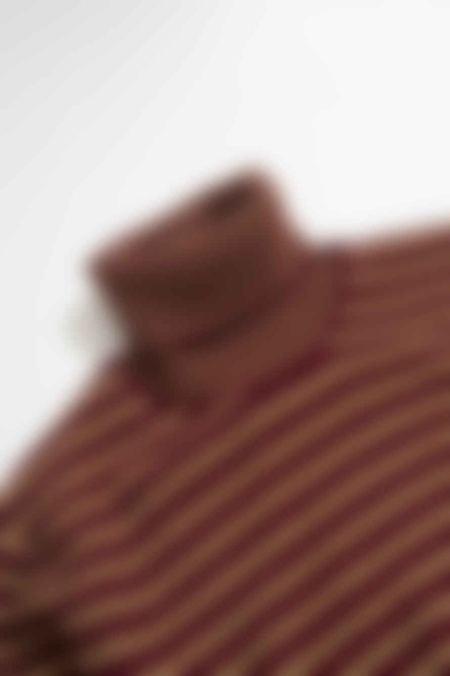 Doppiaa Aaitor Trutleneck Striped Sweater Bordeaux/cammello