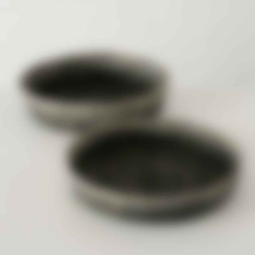 &Quirky Gian Black Grey Bowls : Set of 2