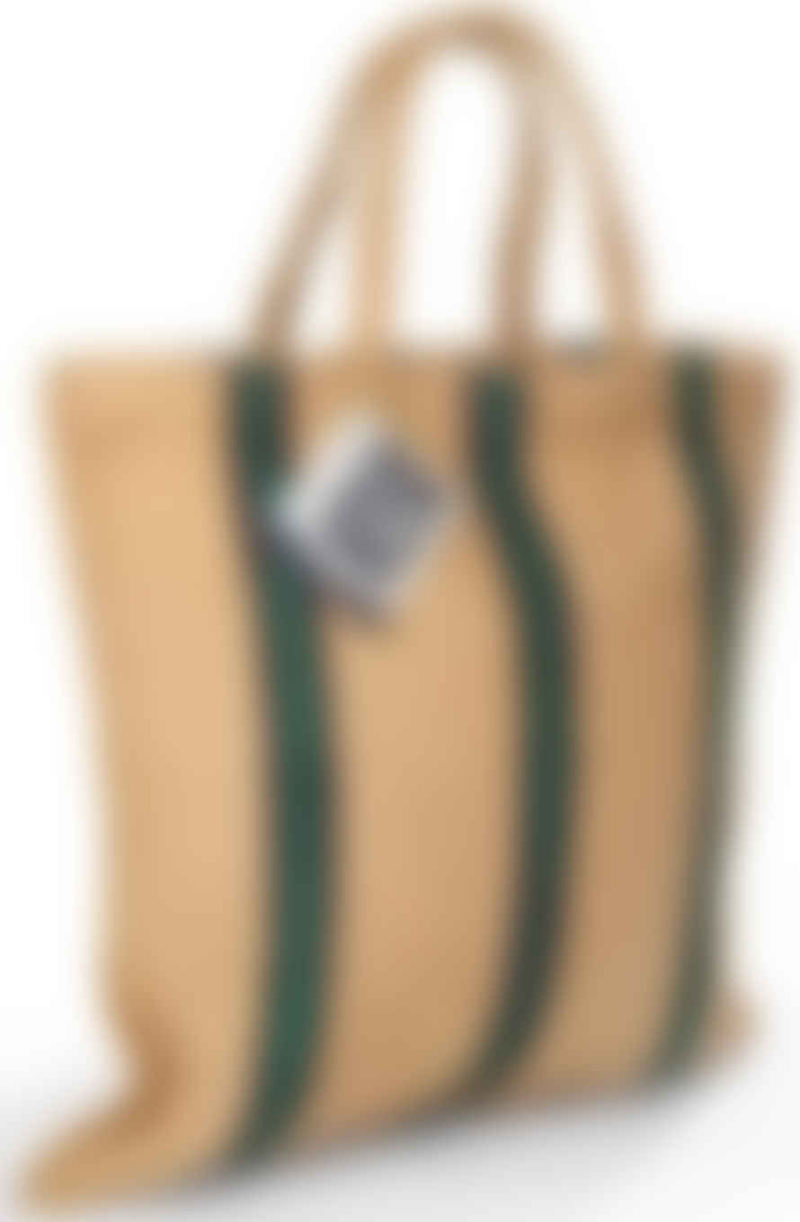Turtle Bags Green Stripe Jute Bag