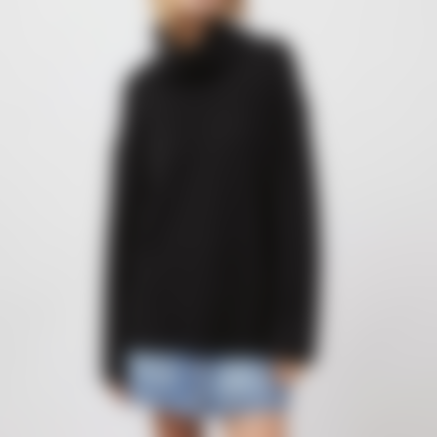 Rails Imogen Black Cashmere + Silk Turtleneck Sweater 