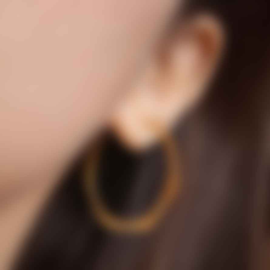 pico Jewellery  Wavy Hoop Earrings Gold Vermeil