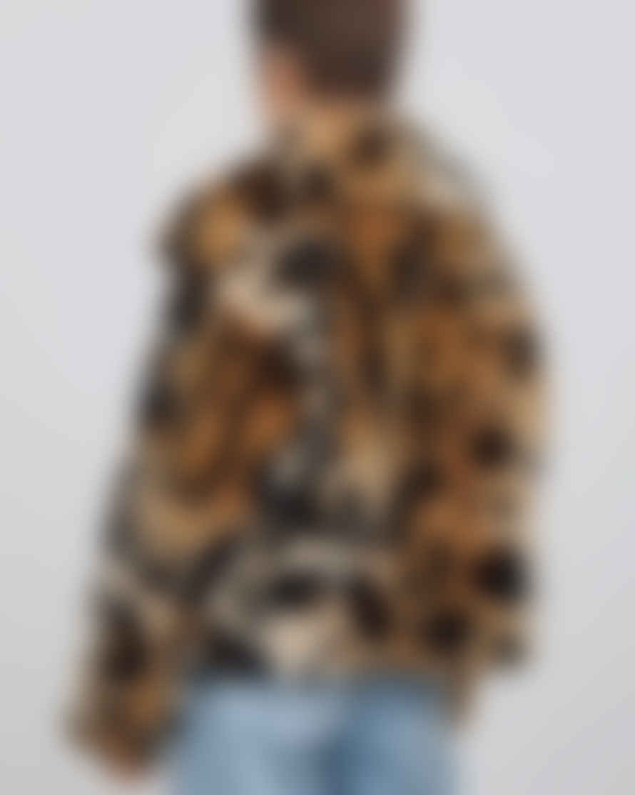 JAKKE Traci Cropped Fur Faux Jacket Leopard