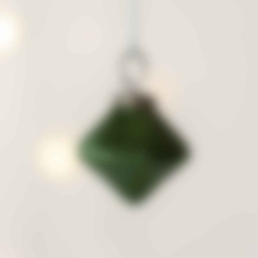 Grand Illusions Ribbed Lantern Decoration - Green