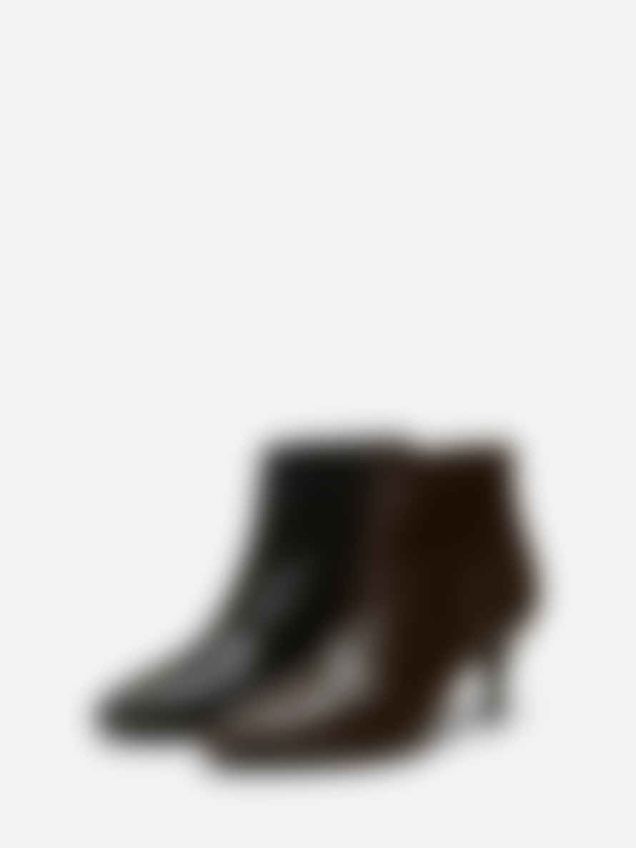 Selected Femme Black Croc Heeled Boots