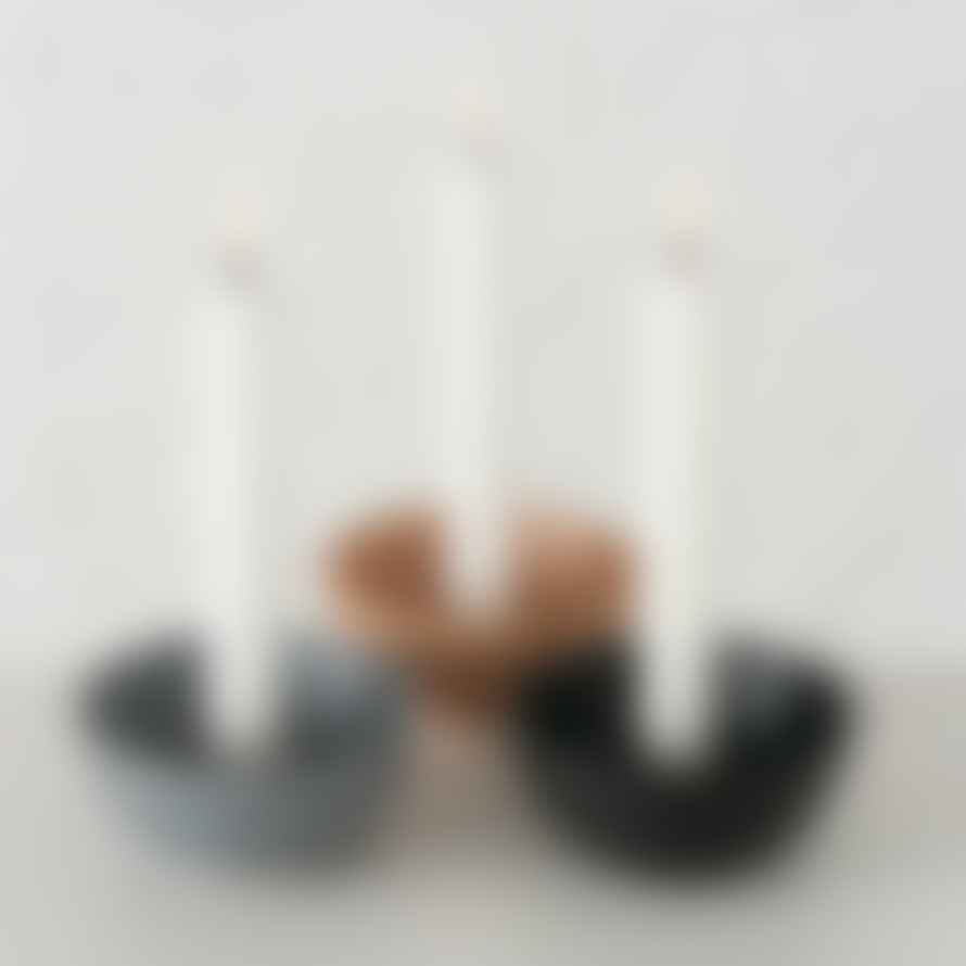 &Quirky Franyo Candle Holder : Black, Grey or Fawn