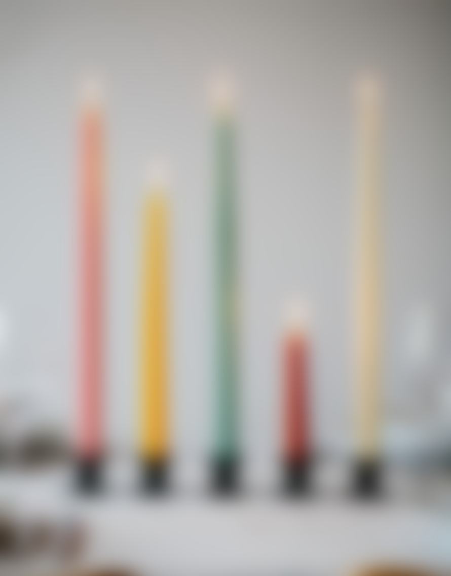 Kunstindustrien Set of 4 dipped Candles, 28cm, Pastel yellow