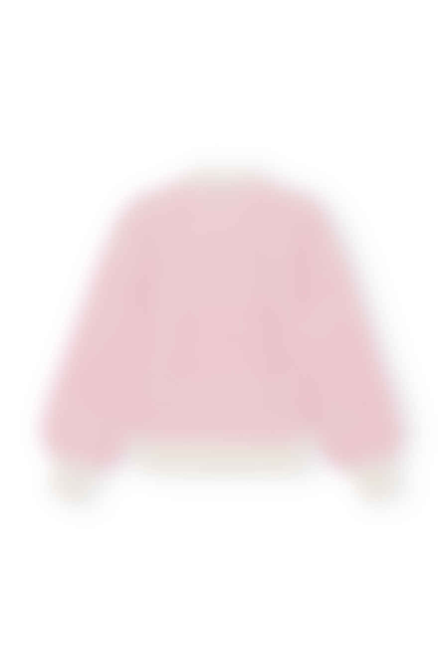 Ganni Pink Logo Wool Pullover