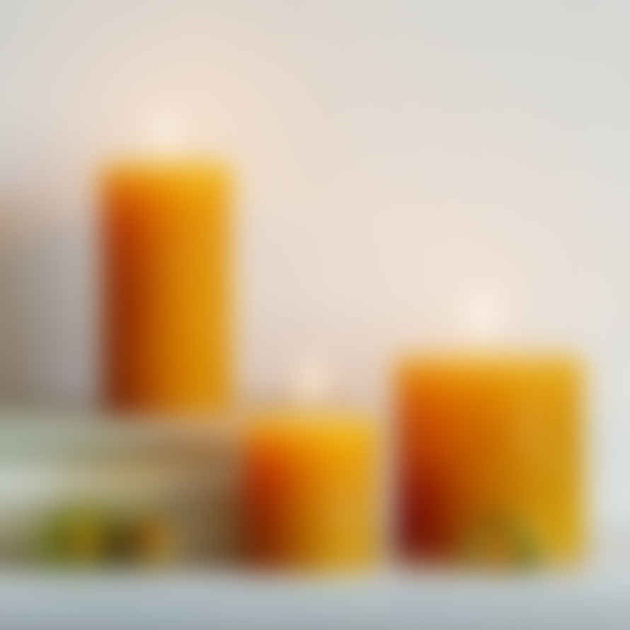 Grand Illusions Medium Mustard Yellow Pillar Candle