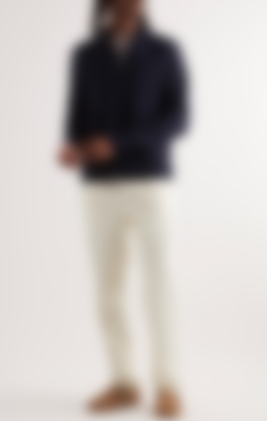 Altea Navy Wool Zip-Up Sweater