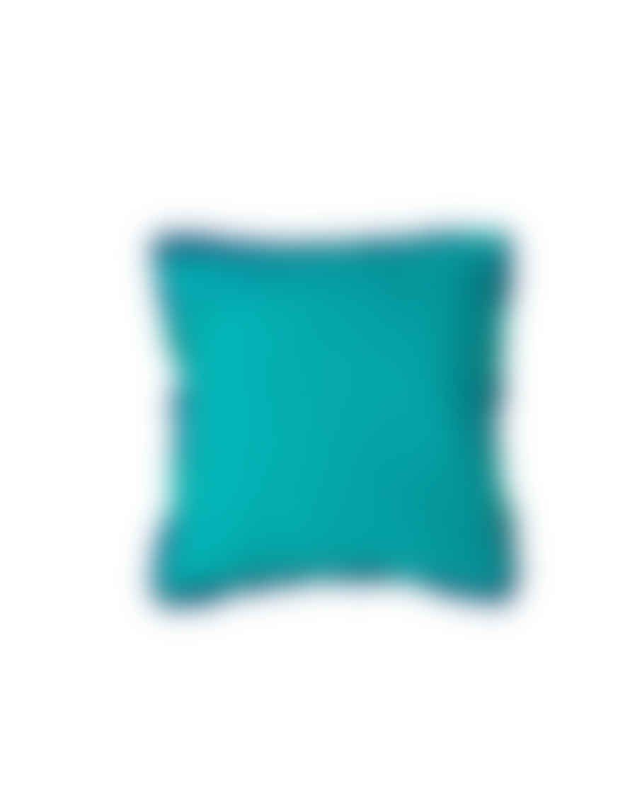 Sass & Belle  Tufted Turquoise And Blue Striped Cushion
