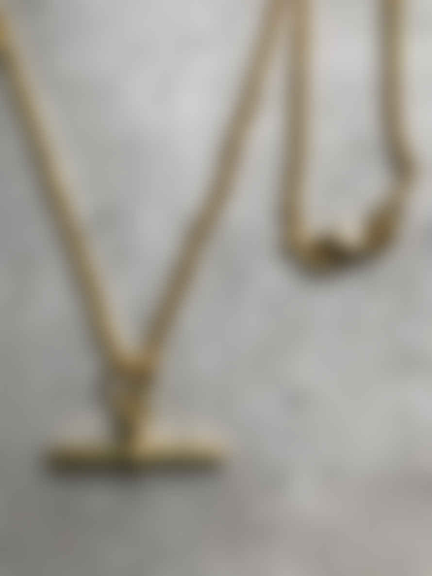 CollardManson T-bar Chain Necklace - Gold