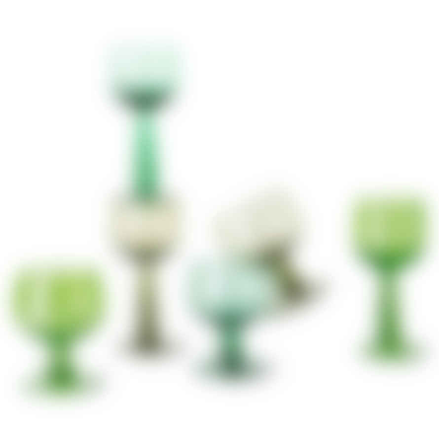 HK Living The Emeralds: Wine Glass Tall, Lime Green (set Of 4)