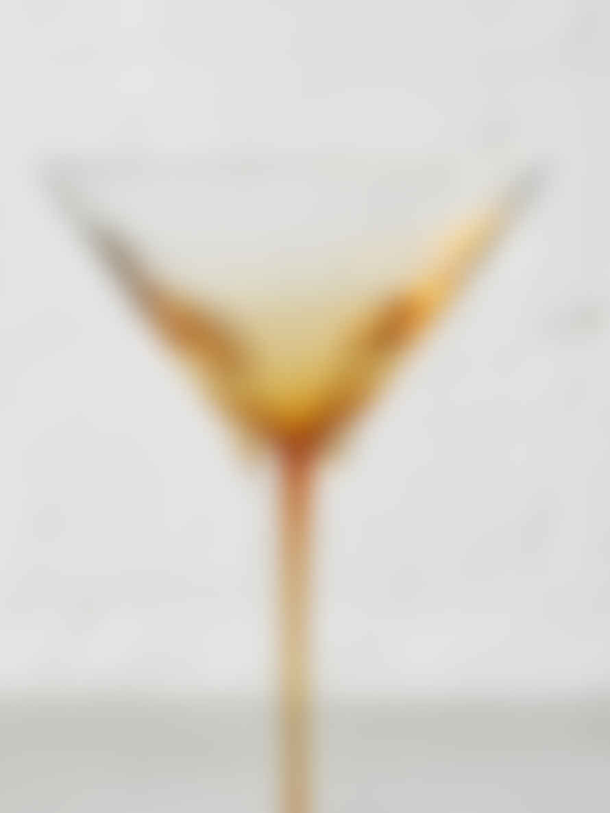 Broste Copenhagen Amber Mouthblown Martini Glass