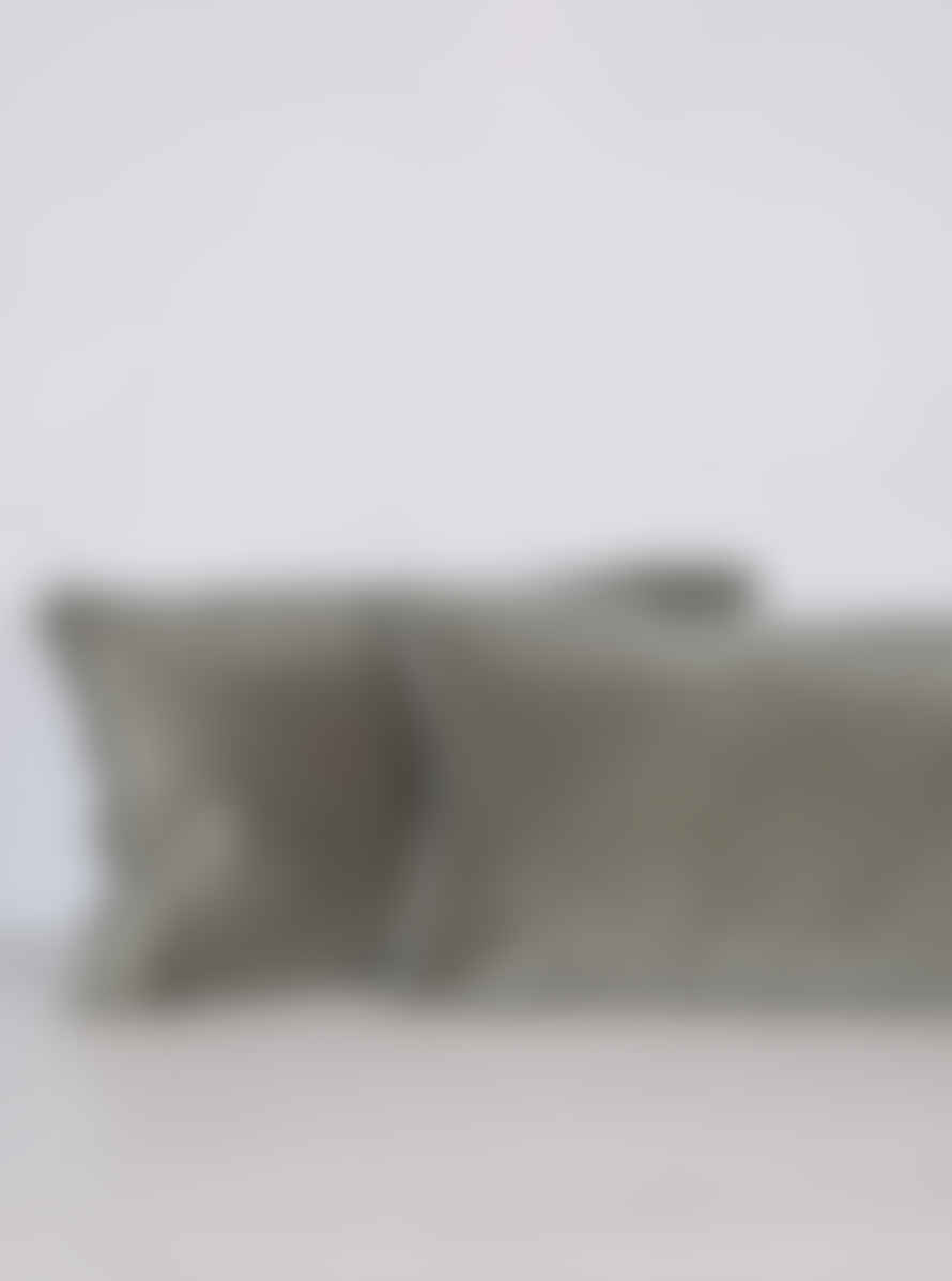 Viva Raise Fara Thyme Green Fringed Velvet Cushion - 30 X 50