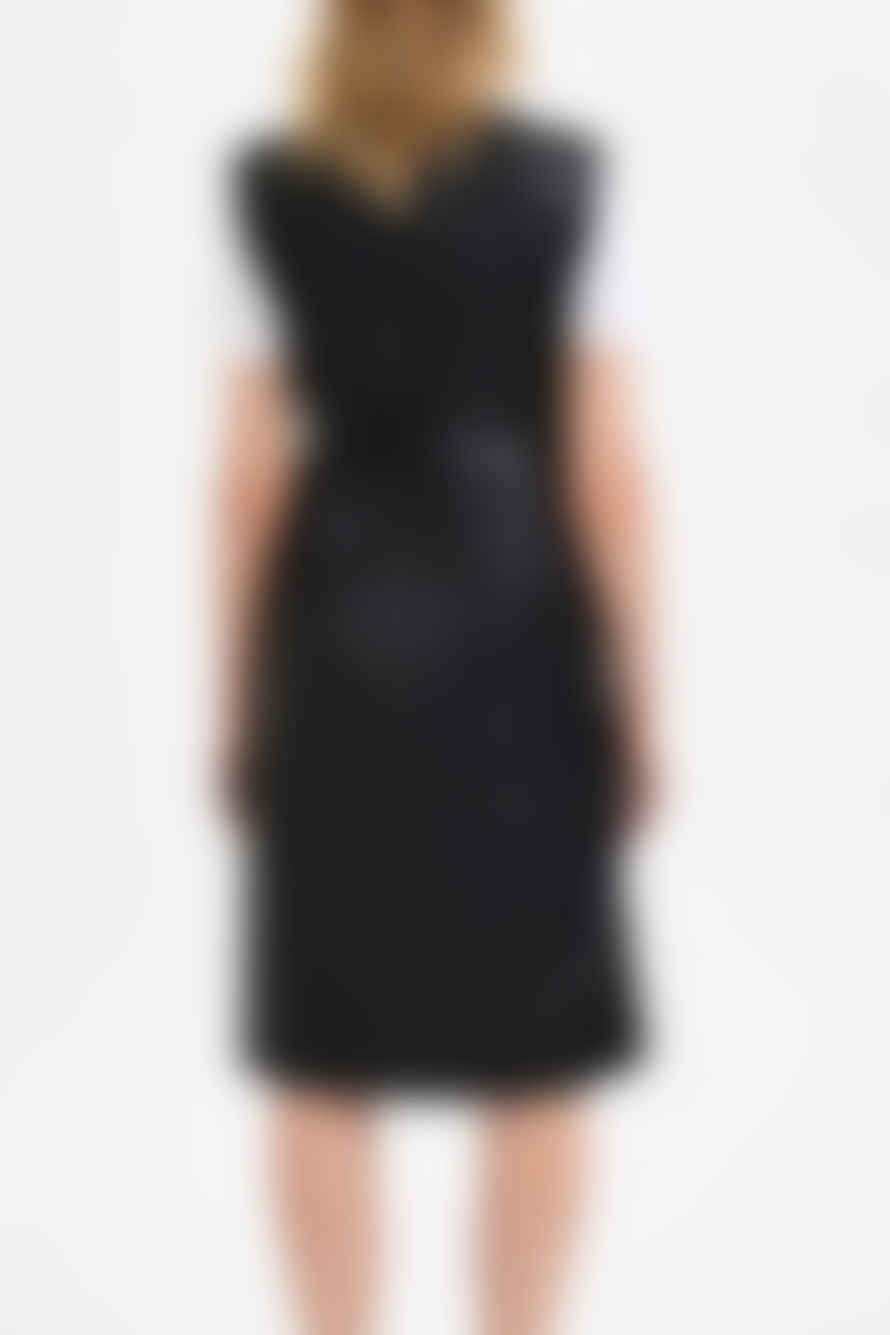Selected Femme Black Evelin Midi Leather Dress