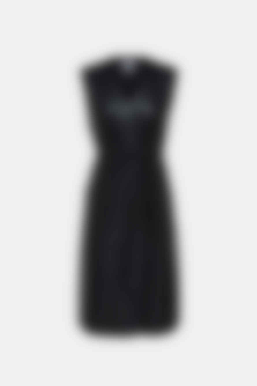 Selected Femme Black Evelin Midi Leather Dress