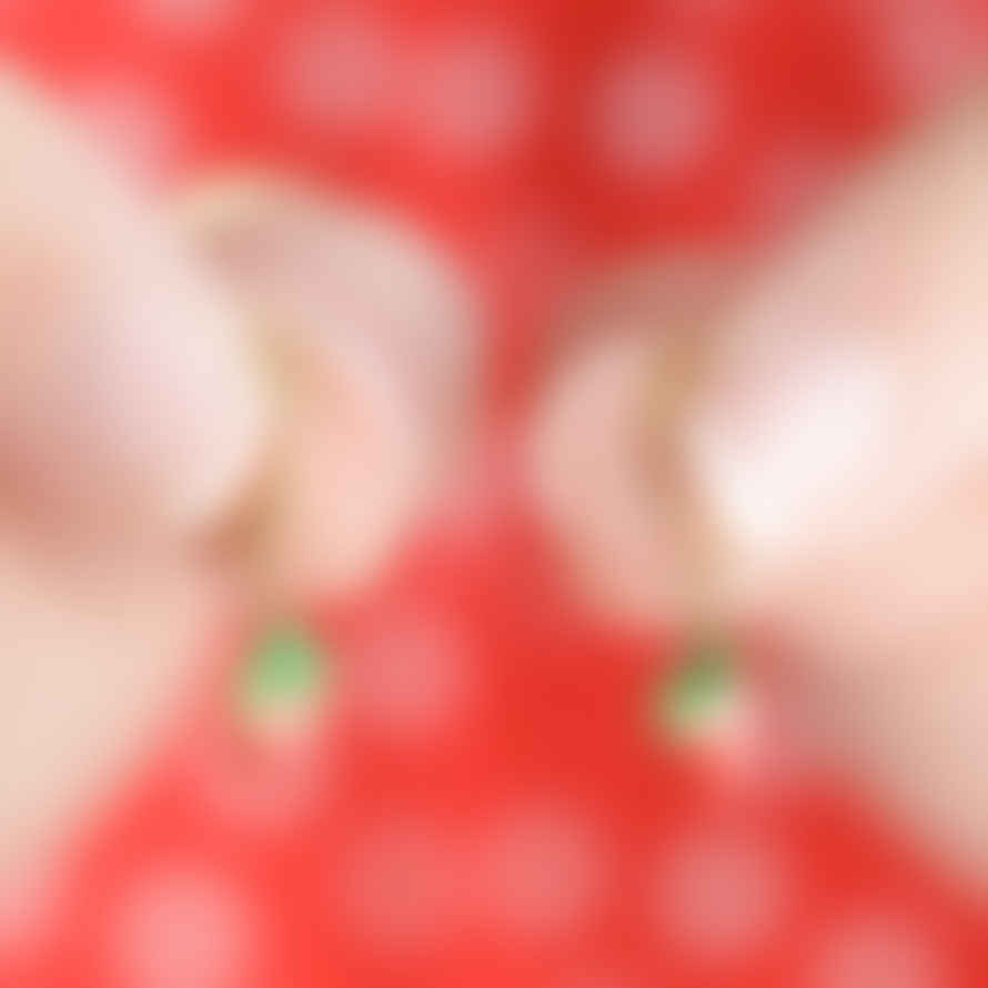 Lisa Angel Enamel Strawberry Huggie Hoop Earrings
