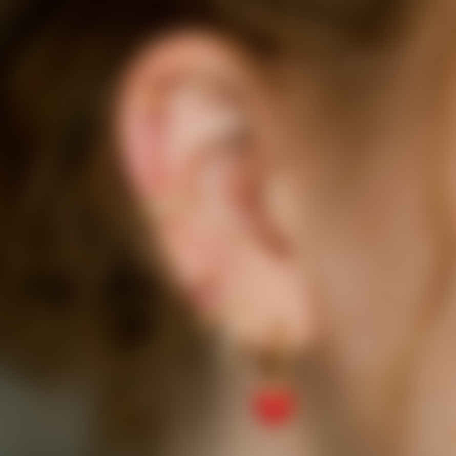 Lisa Angel Enamel Heart Huggie Hoop Earrings