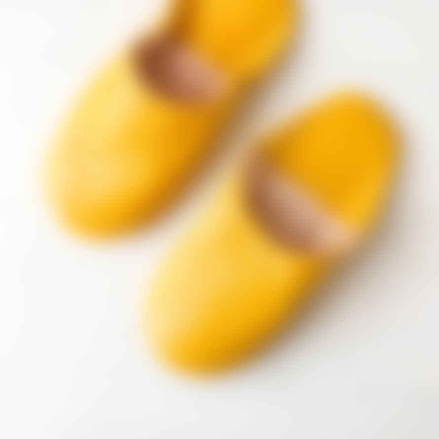 Bohemia Moroccan Leather Babouche Slippers - Mustard