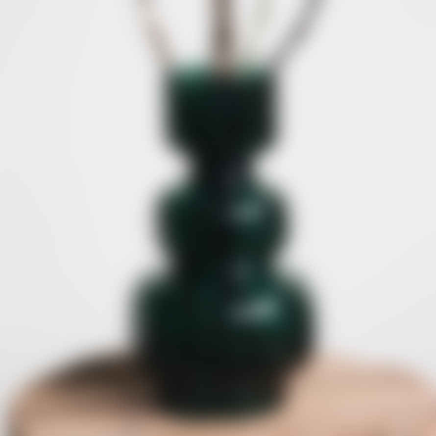 Bloomingville Art Deco Rings Large Green Glass Vase