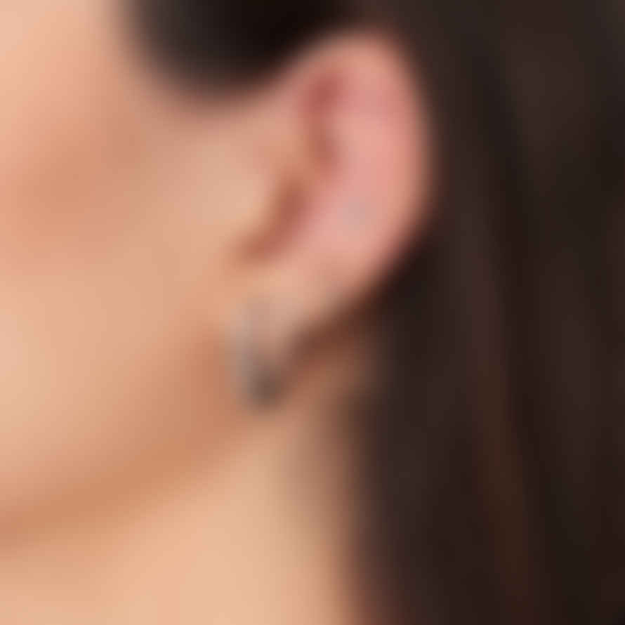 Ania Haie Silver Double Sparkle Bezel Barbell Single Earring