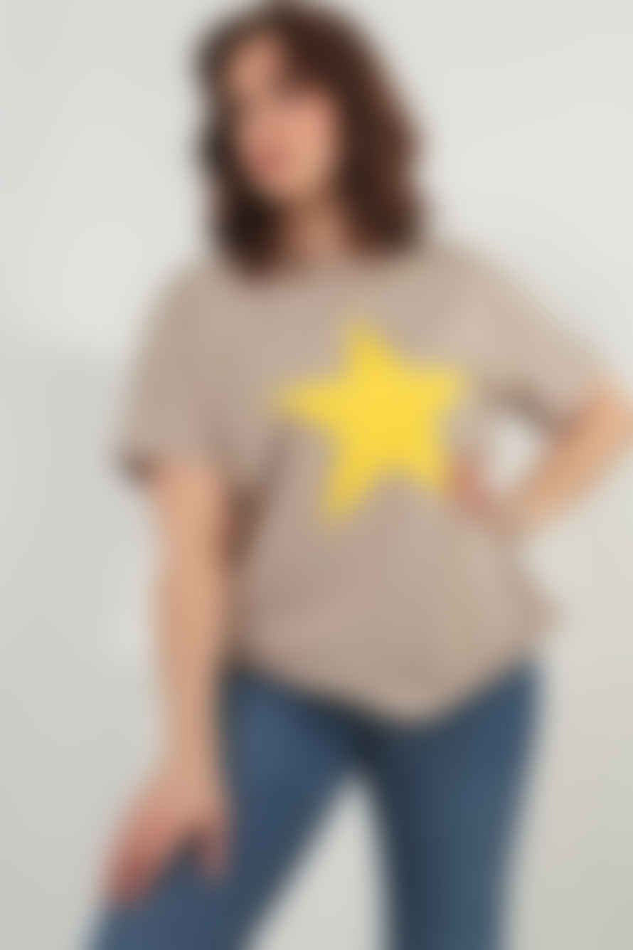 MSH Light Grey Neon Yellow Statement Star T-shirt
