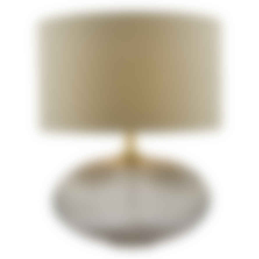 Persora Edmond Table Lamp Smoked Glass Antique Brass Detail With Shade