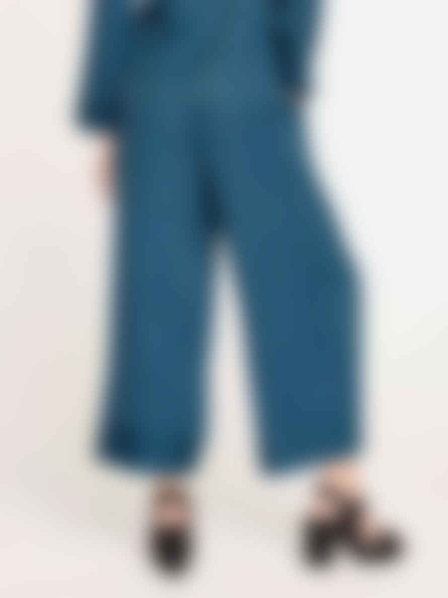 Thought Aylin Lenzing™ Ecovero™ Wide-leg Trousers - Slate Blue