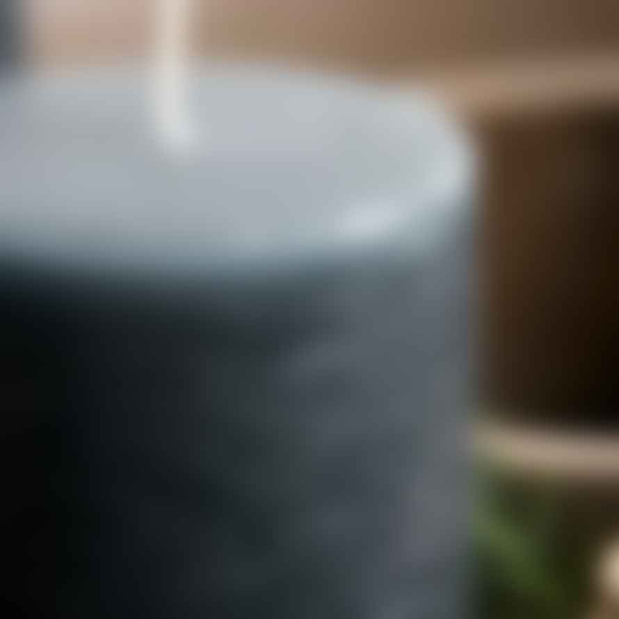 House Doctor Set of 2 Small Rustic Wax Pillar candles in Dark Grey