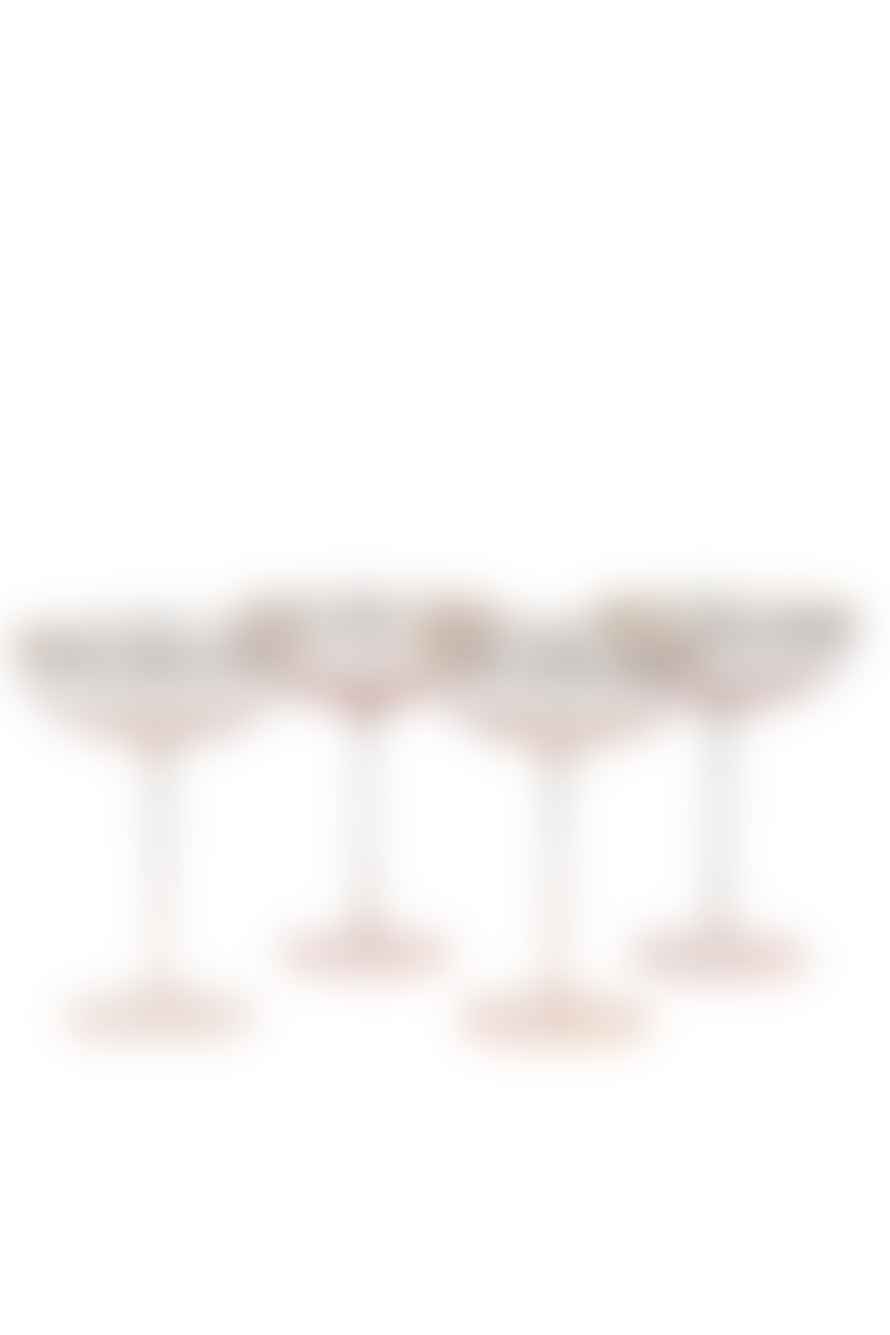 The Home Collection Set Of 4 Gold Rim Cocktail Glasses