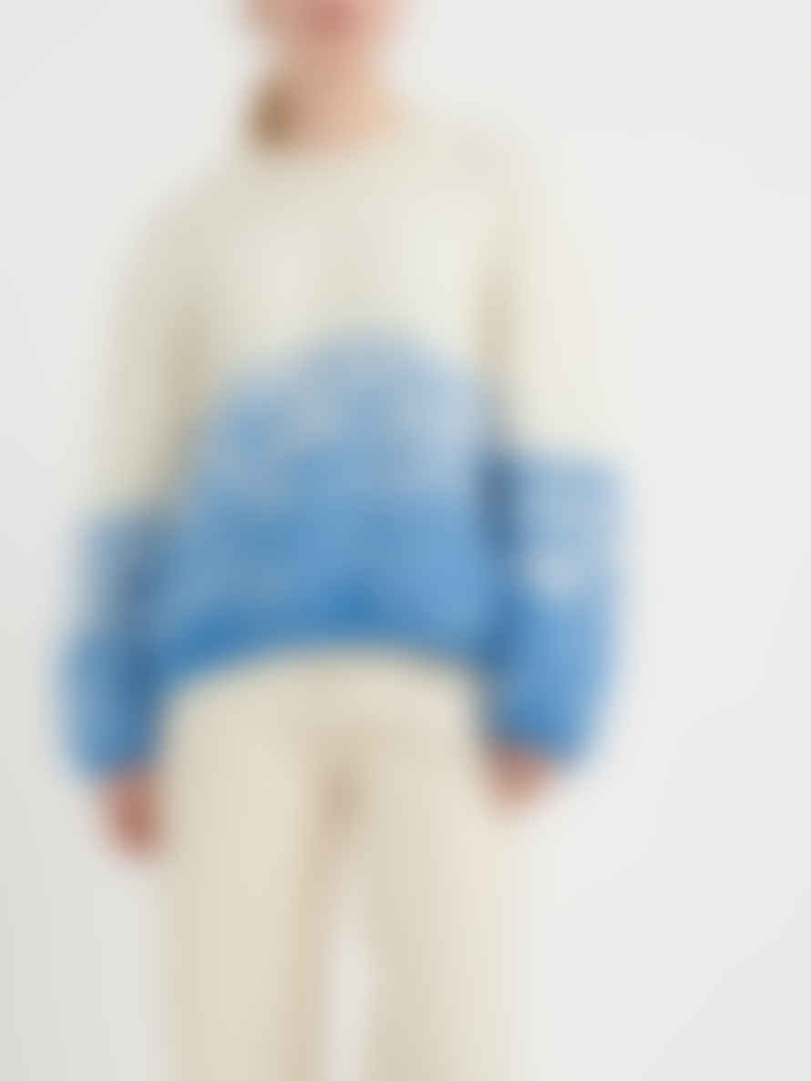 InWear Manda Handmade Knitted Jumper Blue And White