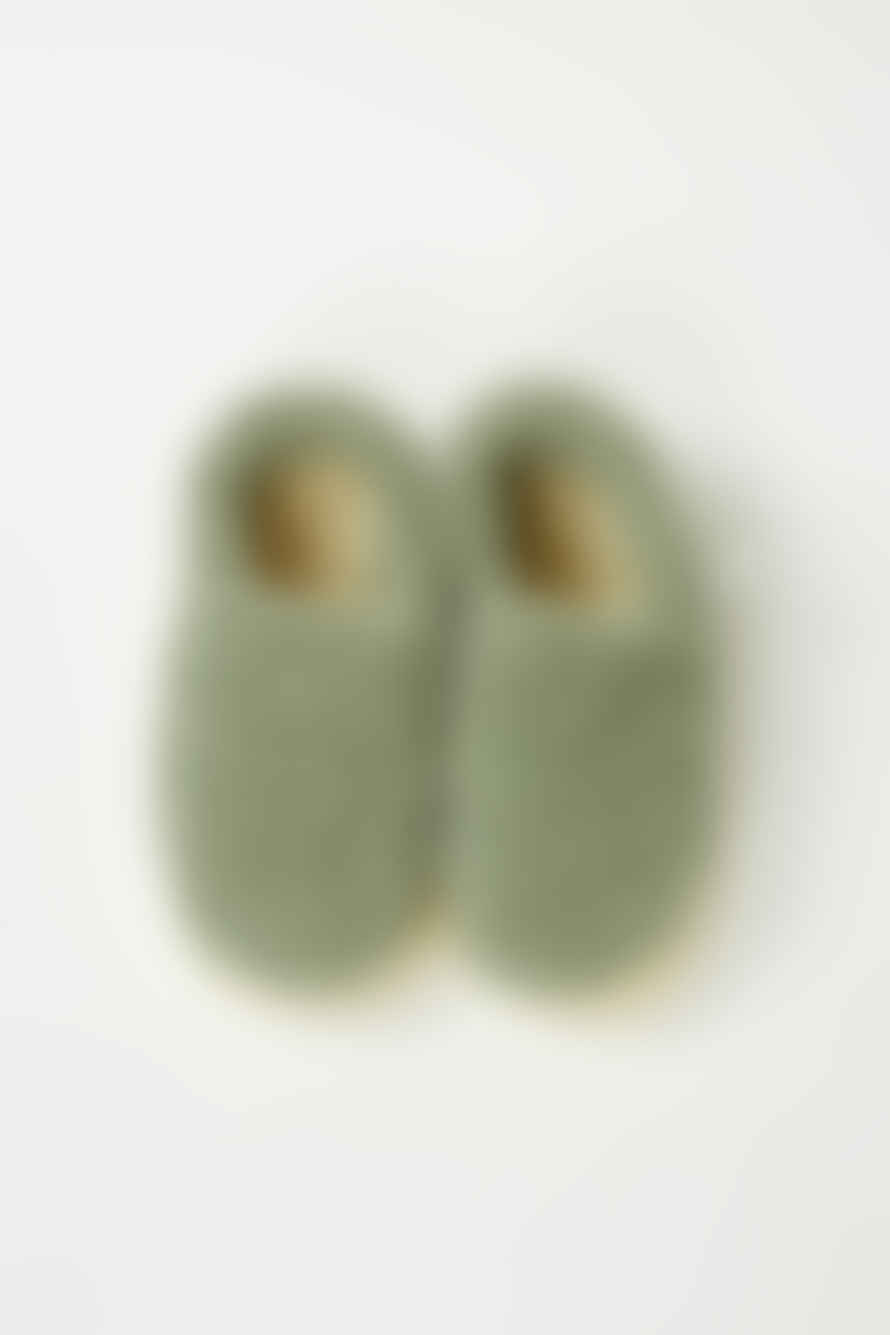 Yoko Wool Siberian Green Slippers
